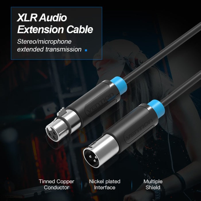 Vention Kabel AUX XLR Audio Extension Cable Male to Female 10M 15M - BBF