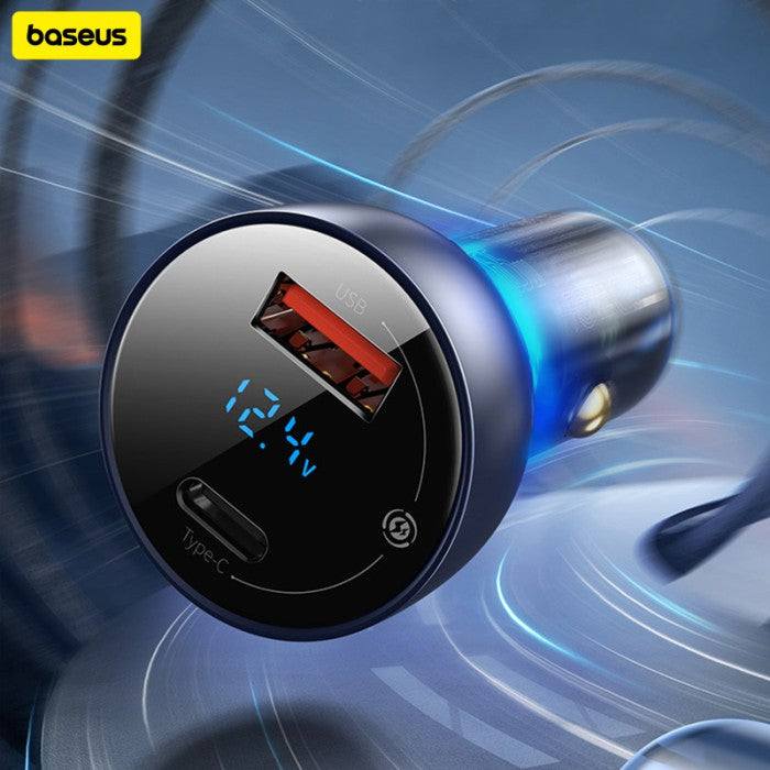 Baseus Digital Display Dual Quick Car Charger 65W QC+PPS - CCKX-C