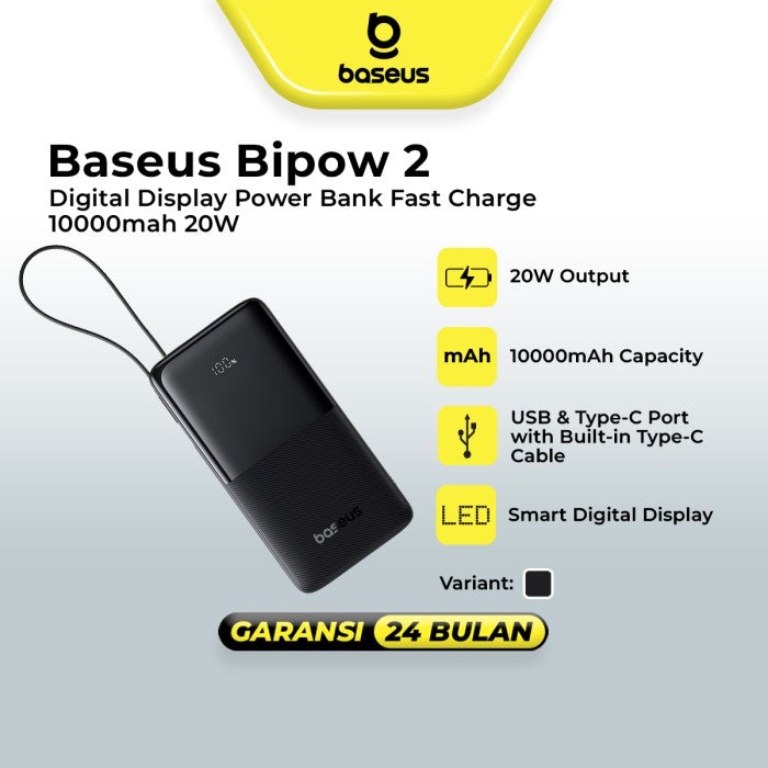 Baseus Bipow 2 Digital Display Power Bank Fast Charge 10000mah 20W