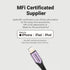 Vention Kabel Charger USB A to Lightning 2.4A MFI Fast Charging Purple 2M - LAB