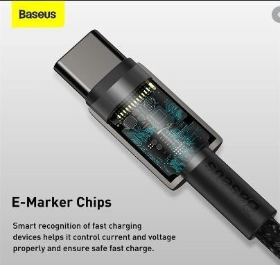 BASEUS Tungsten Gold Fast Charging Cable Type-C to Type-C 100W - CATWJ