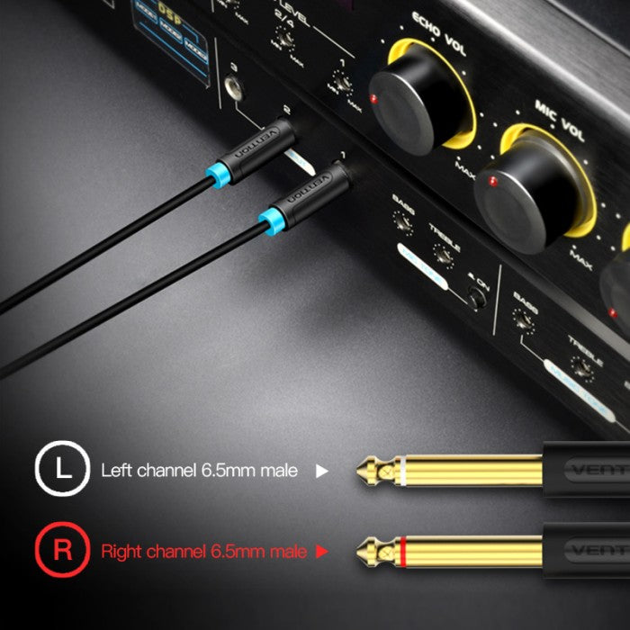 Vention Kabel AUX Splitter 3.5mm Male to Dual 6.5mm Male Jack Audio Cable 1M 2M 3M 5M  - BAC