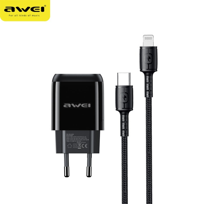 AWEI Cable Charger Type-C to iPhone Fast Charging QC 3.0 PD2-KIT