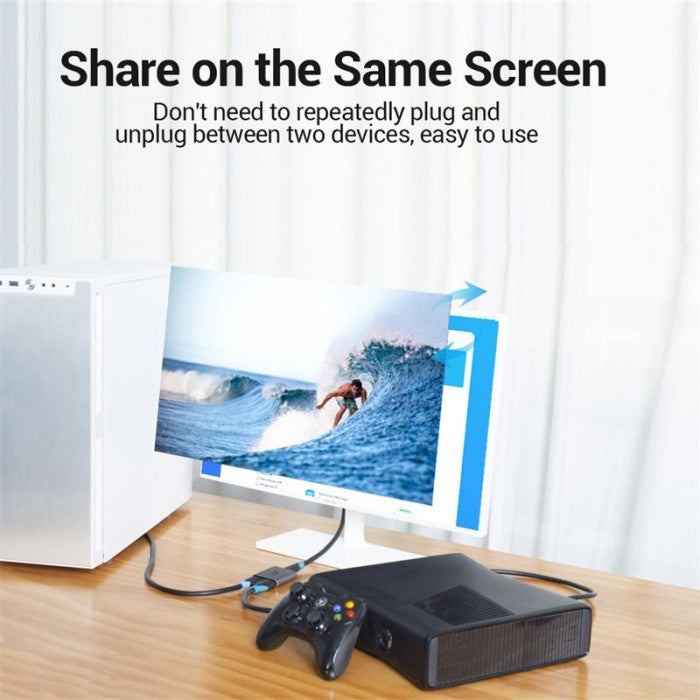 Vention HDMI Switcher Splitter 2 in 1 Out / 1 in 2 Out Bi-Directional - AFU