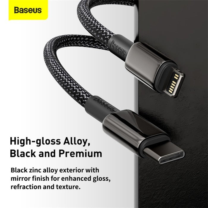 Baseus Tungsten Gold Kabel Charger Type C to Lightning 1M - CATLWJ