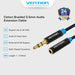 Vention Kabel Jack Audio Extension Cable AUX 3.5mm 1M 2M 5M Cotton Braided - VAB-B06