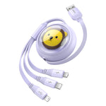 Baseus Leo Retractable Charging Cable 3-in-1 USB to M+L+C 3.5A 1.1m