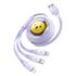 Baseus Leo Retractable Charging Cable 3-in-1 USB to M+L+C 3.5A 1.1m