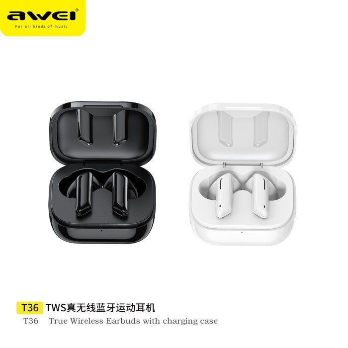 AWEI True Wireless Earbuds with Charging Case T36