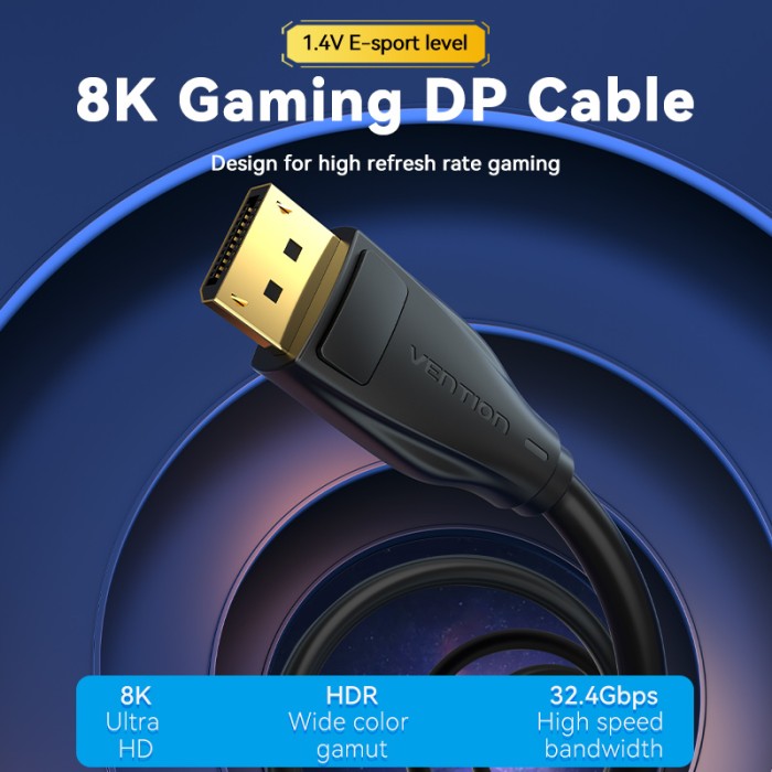 Vention Kabel Display Port High-Performance 8K DP 1.4 Cable UHD HDR 1080P - HCD