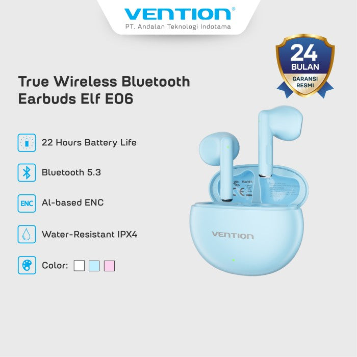 Vention Elf E06 TWS ENC True Wireless Bluetooth Earphones Earbuds  - NBK