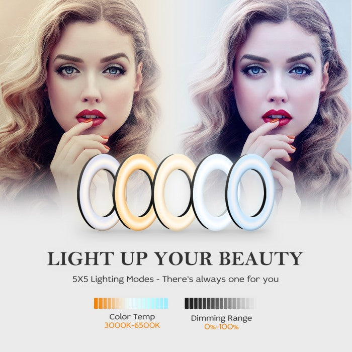MPOW - Atmoko 6.3 inch LED Ring Light for ShootingLighting GEBH377AB