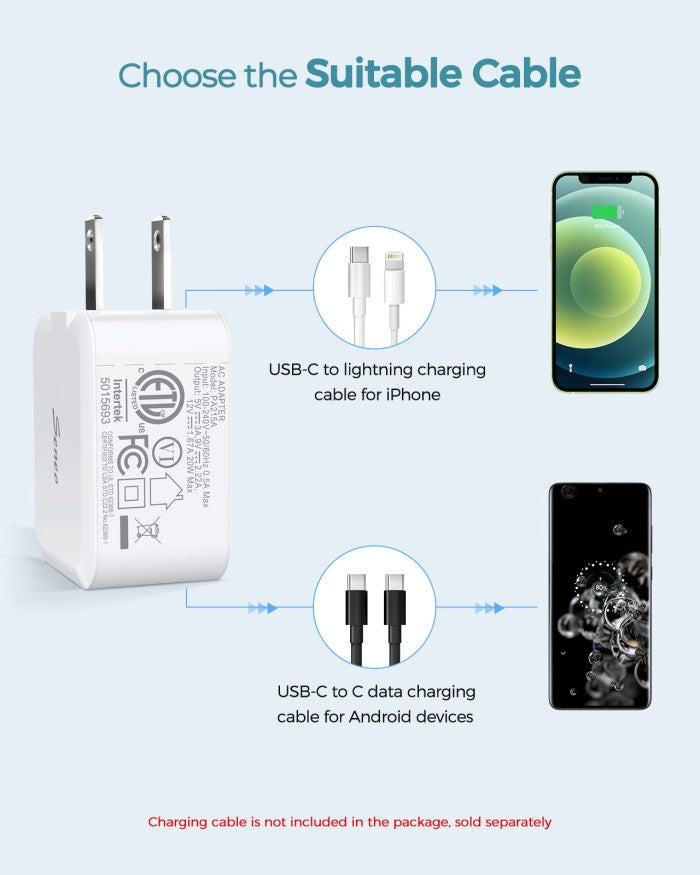 MPOW - Seneo Wall Charger USB-C PD 20W - SNPA215AW
