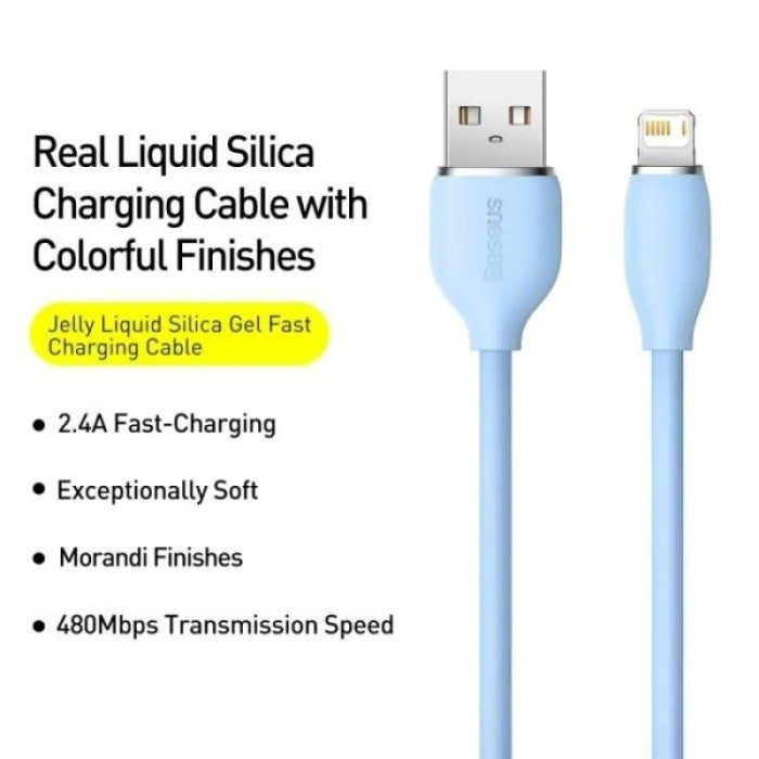 BASEUS Jelly Liquid Silica Gel Fast Charging Data Cable USB to iP 2.4A