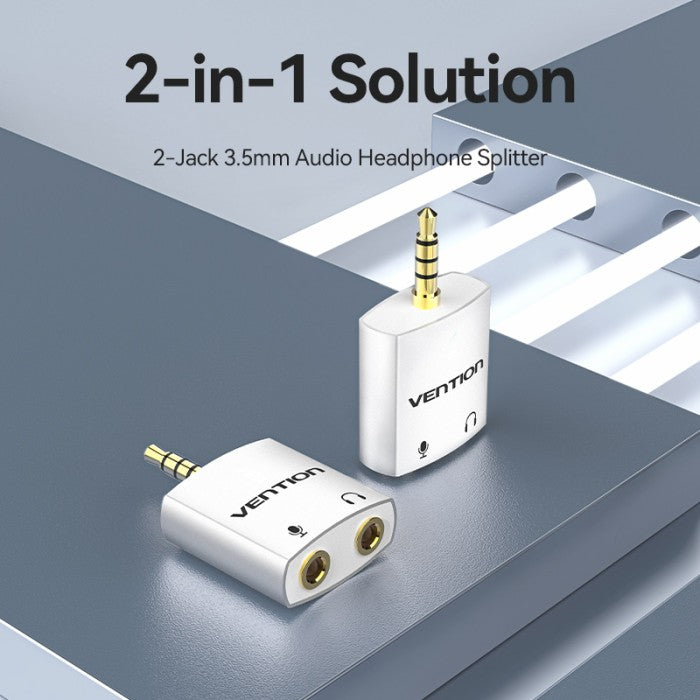 Vention Audio Splitter Adapter 3.5mm Male to dual Female 4 Pole - BDB