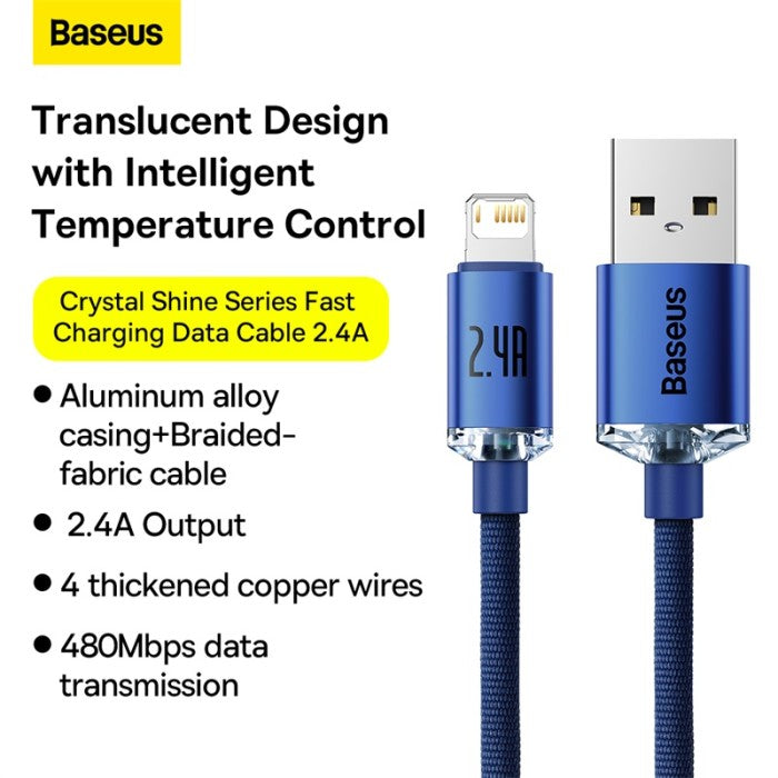 Baseus Crystal Shine Series Kabel Charger Lightning Iphone 14 - CAJY