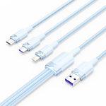 Vention Kabel Data Charger 3 in 1 USB A 2.0 to USB Type C/Micro/Lightning 2A 3A 6A 120W - CTR