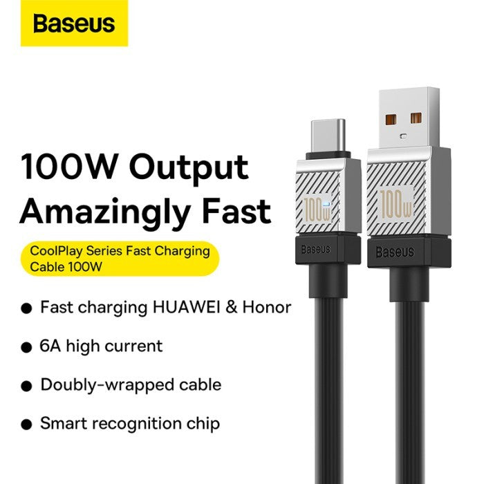 Baseus CoolPlay Series Fast Charging Cable USB to Type C 1M