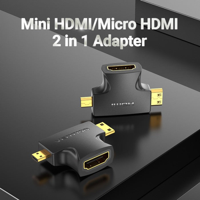 Vention Adapter Converter 2in 1 Micro/Mini HDMI to HDMI Female  - AGF