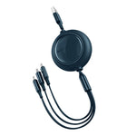 BASEUS Bright Mirror 1for3 Retractabl USB to M L C 3.5A 1.2M CAMLT-MJ
