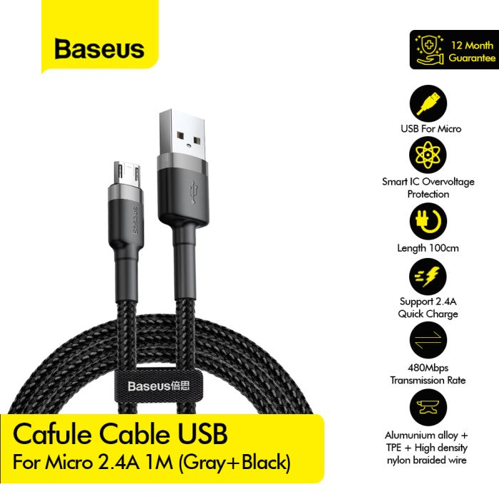 BASEUS Cafule Cable USB for Micro 2.4A 1M - CAMKLF-B