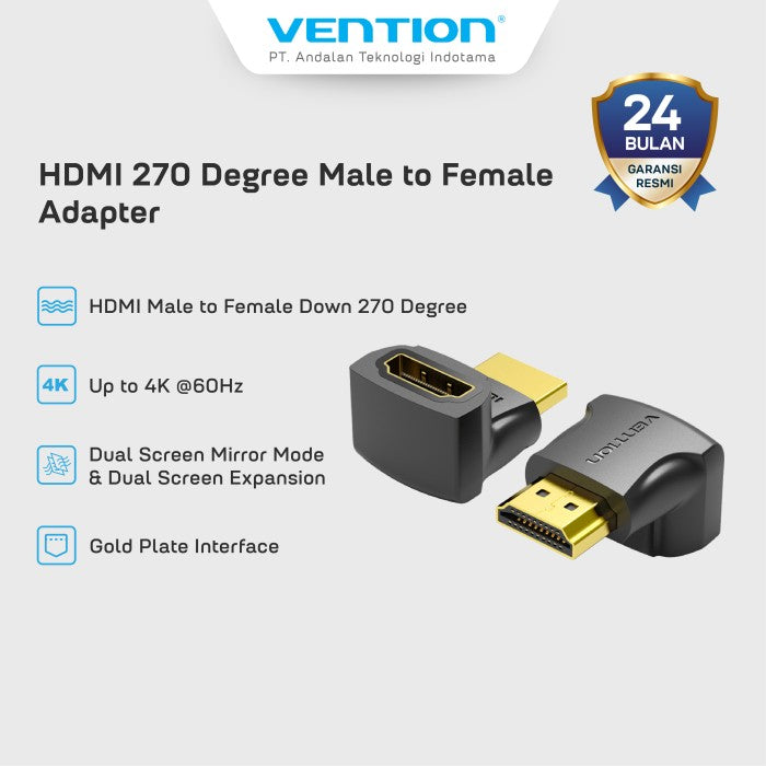 Vention Adapter HDMI 270 Degree Connector Male to Female - AIN