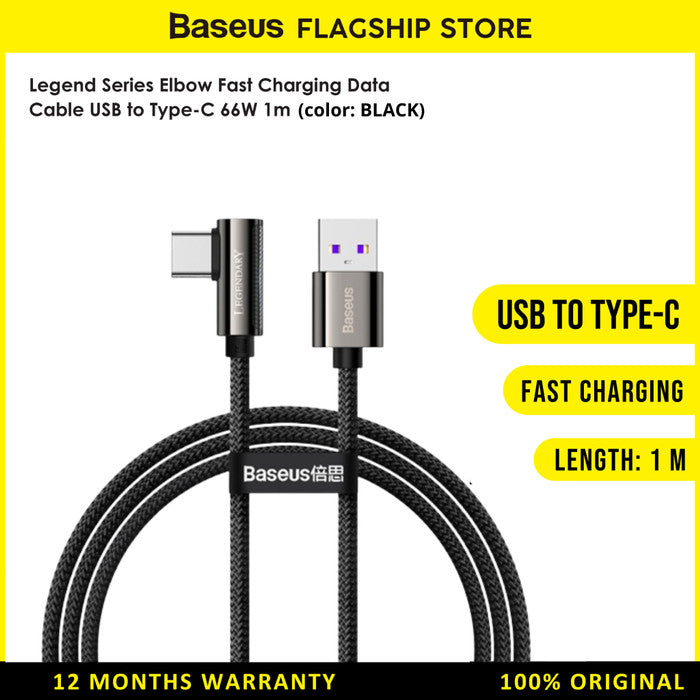 BASEUS Legend Series Elbow Fast Charging Data Cable USB to Type-C 66W