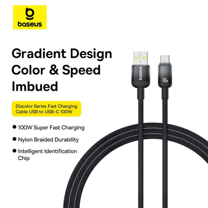 Baseus Discolor Series Fast Charging Cable USB to Type C 100W