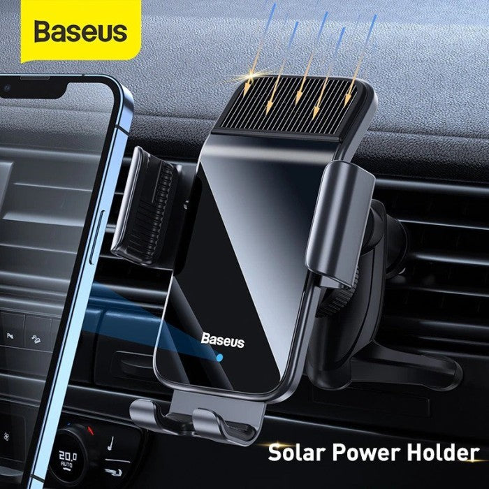 BASEUS Smart Solar Power Wireless Car Mount Electric Holder - SUZG0000