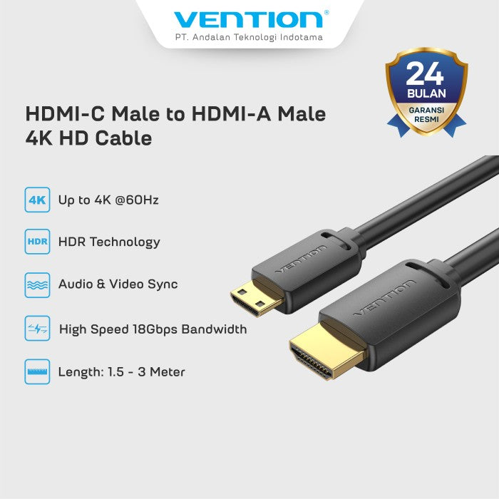 Vention Kabel HDMI-C to HDMI-A Male 4K 60Hz Ultra HD - AGH