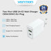 Vention Adaptor Kepala Charger USB (A+C) 20W PD For Apple Iphone Android - FBB