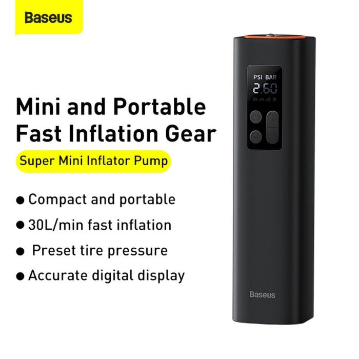 BASEUS Super Mini Inflator Pump Black CRCQ