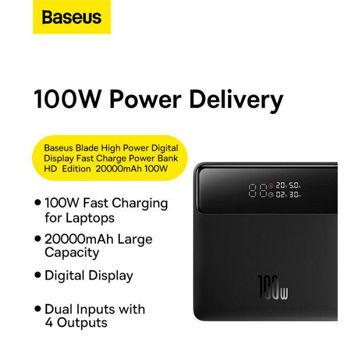 Baseus Blade HD Laptop Power Bank 100W 20000mAh - PPBL000301