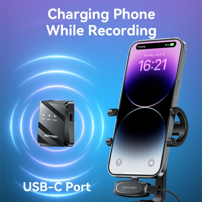 Vention Wireless Lavalier Microphone Mic Clip On For Live Streaming - NCB