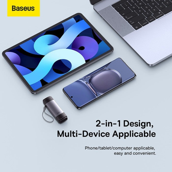 Baseus Lite Series USB-A & Type-C  to SD/TF Card Reader  Grey
