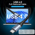 Vention Kabel Data  USB Type C to USB 4.0 Thunderbolt  Male to Male 5A 240W PD  Cotton Braided - TAV