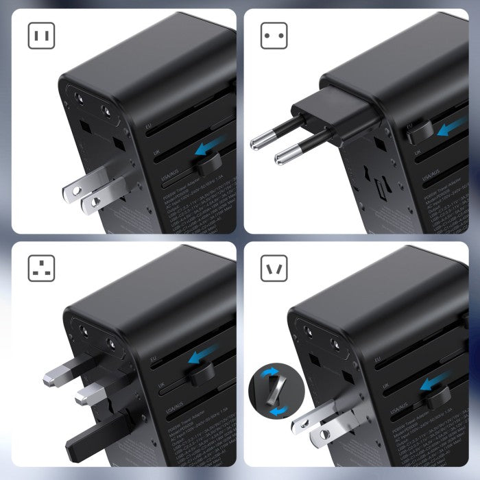 Chotech PD5009 Travel Wall Charger 2C+A GaN PD65W 2C+A
