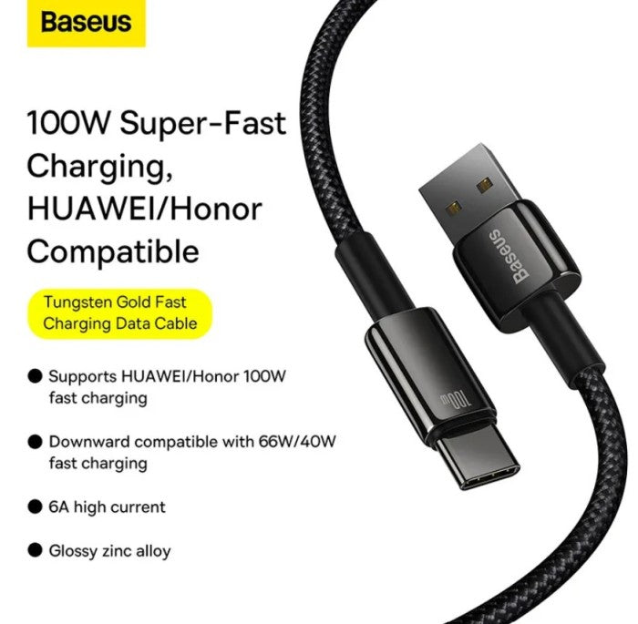 Baseus Tungsten Fast Charging Data Cable USB to C 100W - CAWJ00