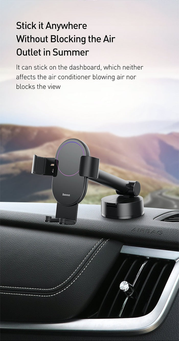 BASEUS Simplism Gravity Car Mount Holder with Suction Base - suyl-jy