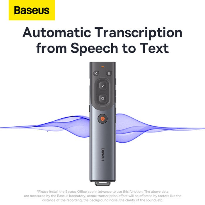 Baseus Orange Dot AI Wireless Presenter Red Laser Charging Grey - WKCD020013