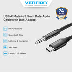Vention Kabel Jack Audio Cable USB Type C Male  to Aux 3.5mm Male With DAC Adapter ABS - BIF