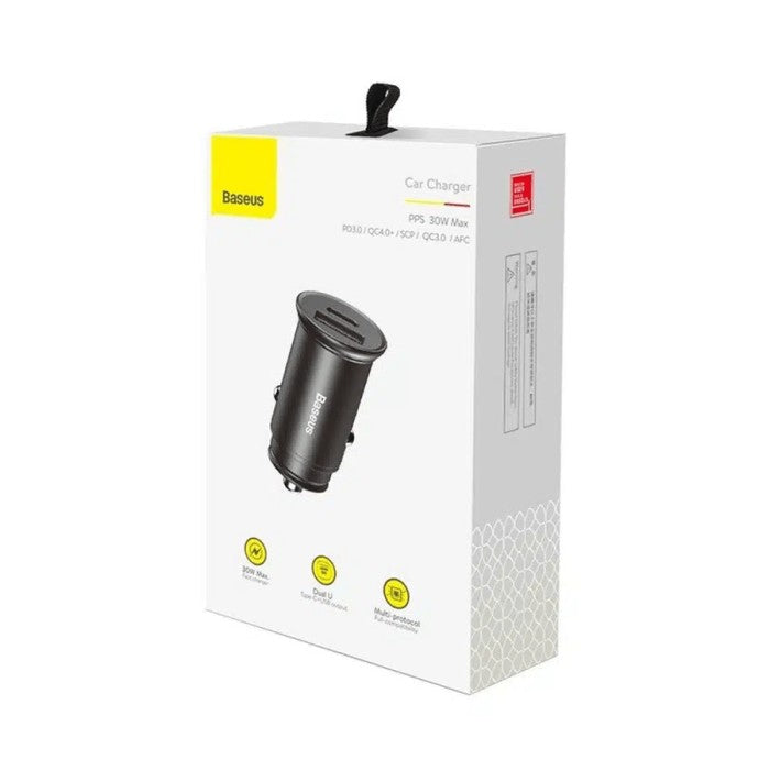 Baseus Quick Car Charger Circular Metal A+C PPS 30W