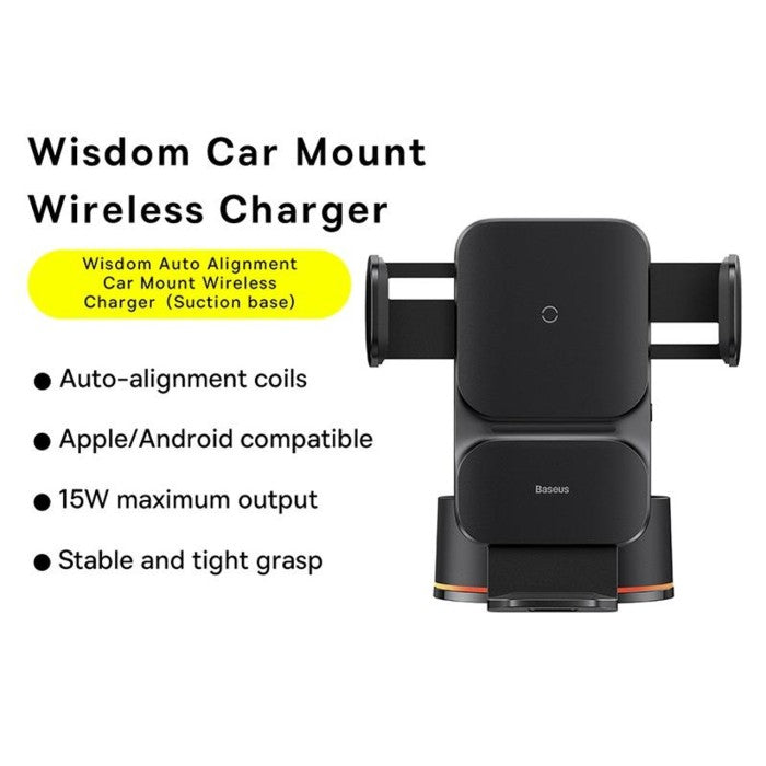 Baseus Wisdom Auto Alignment Car Mount Wireless Charger 15w - CGZX0001