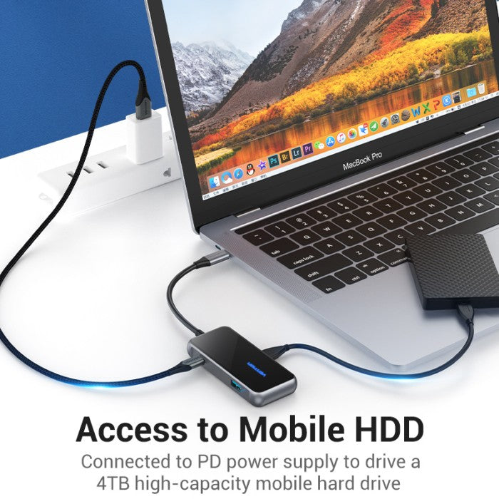 Vention Hub Multiport USB Type C To USB 3.0 PD Acrylic Type - TFD