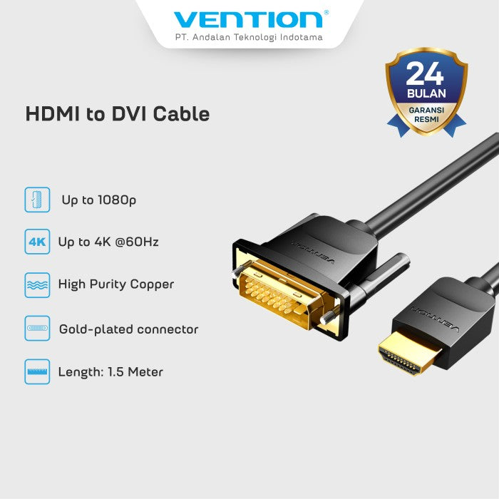 Vention Kabel HDMI to DVI Ultra HD 4K Bi Directional - ABF