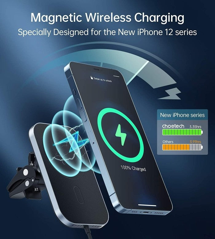 Choetech T200-F Magnetic Holder Wireless Car Charger 15W