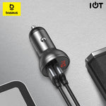 Baseus Digital Display Dual USB 4.8A Car Charger 24W  - CCBX