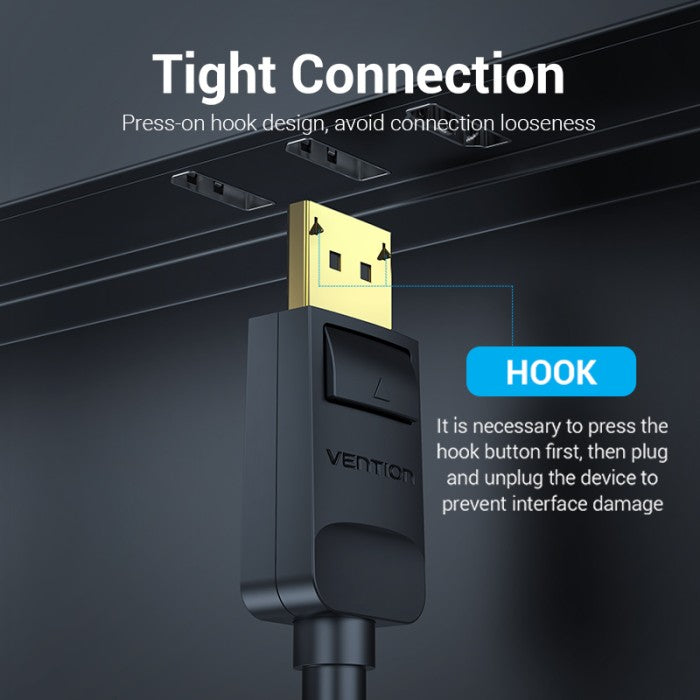 Vention Kabel Display Port DP to HDMI 4K 30Hz 1M 2M 3M 5M - HAG