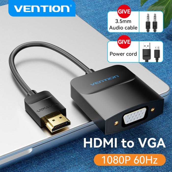 Vention HDMI to VGA Converter Adapter For Monitor dan Proyektor - 42161