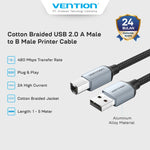 Vention Kabel Data USB A Male to Type B Male Printer - CTT